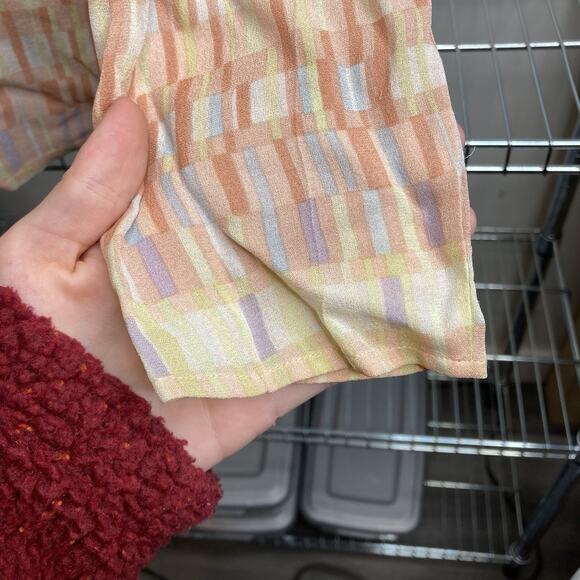 Vintage EPISODE 100% Silk Pink Yellow Orange Blouse Size 6 Career‎ Y2K 90’s Work - Picture 8 of 10